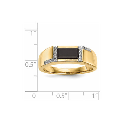 14K Gold w/ Onyx & Real Diamond Men's Ring