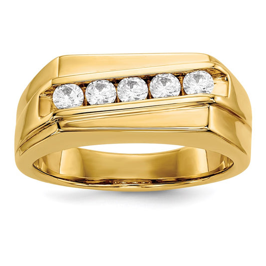 14k Yellow Gold Real Diamond Men's Ring