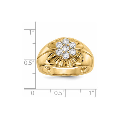 14k Yellow Gold Real Diamond Men's Ring