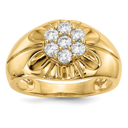 14k Yellow Gold Real Diamond Men's Ring