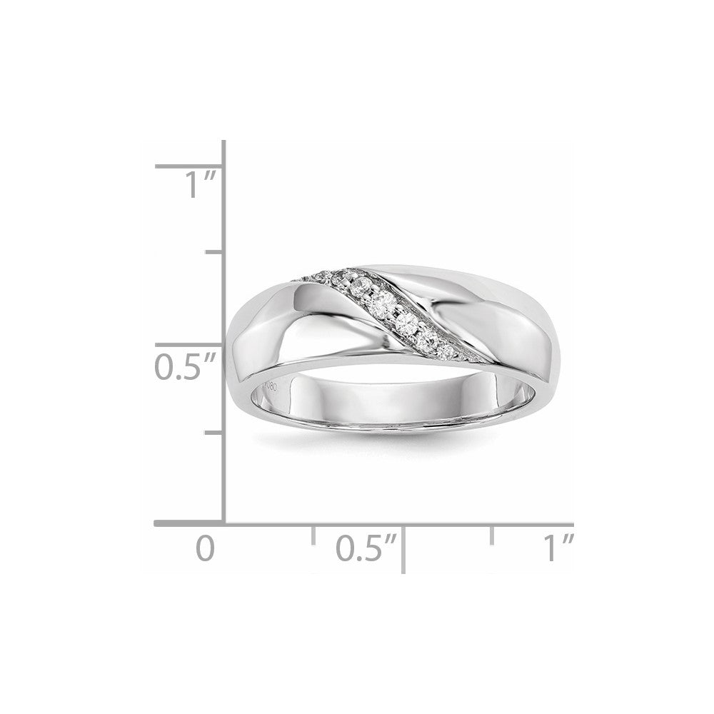 14k White Gold Real Diamond Men's Ring