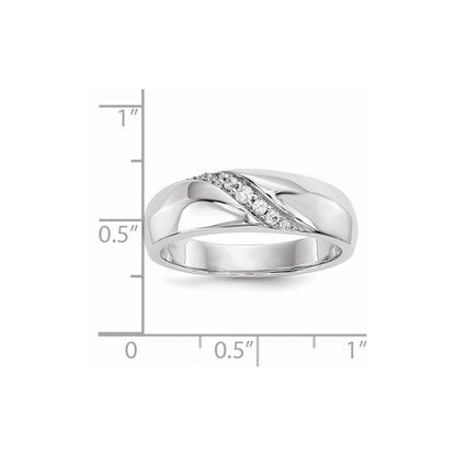 14k White Gold Real Diamond Men's Ring