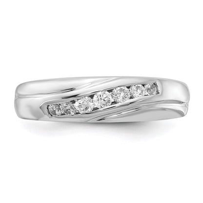 14k White Gold Real Diamond Men's Ring