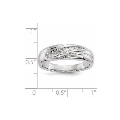 14k White Gold Real Diamond Men's Ring