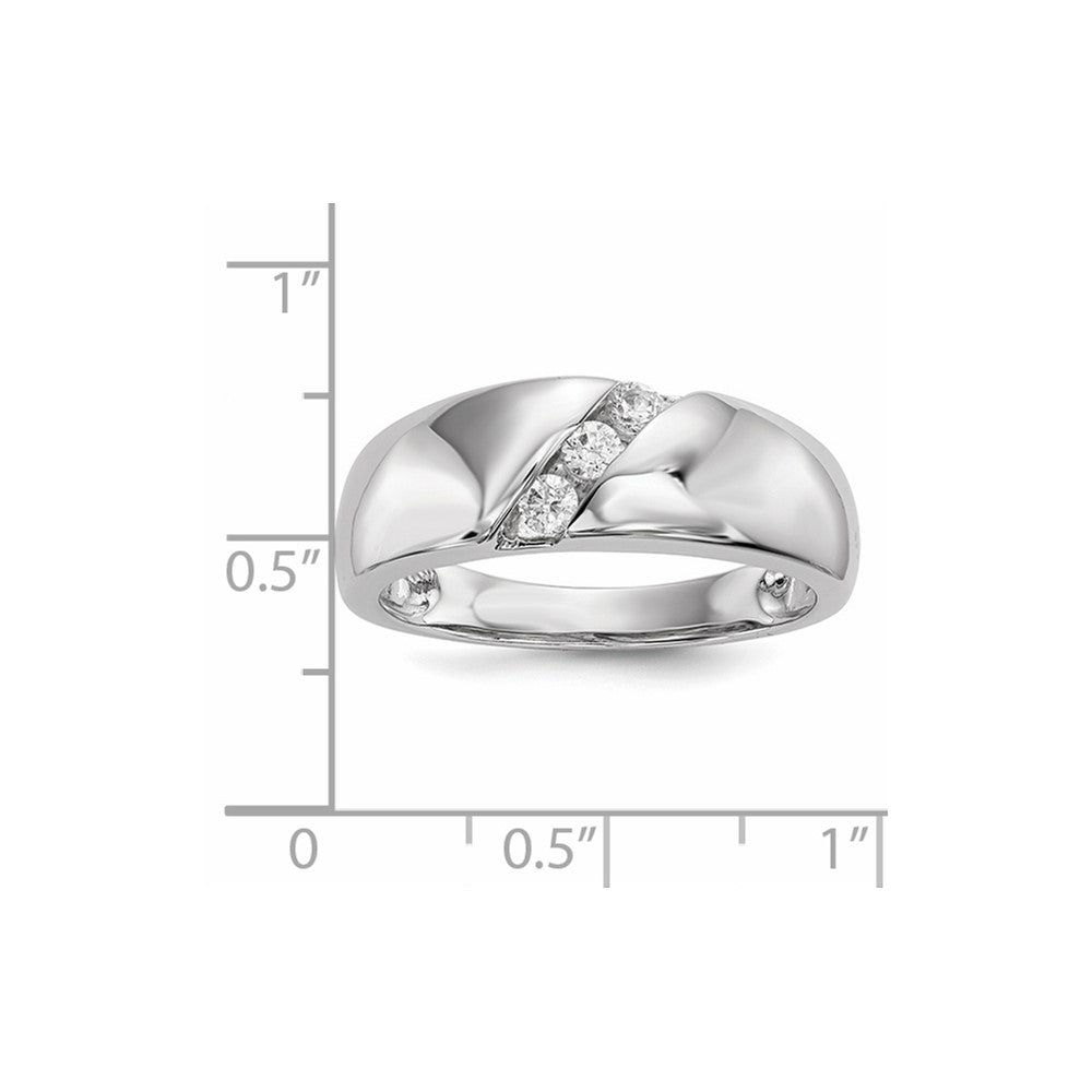 14k White Gold Real Diamond Men's Ring