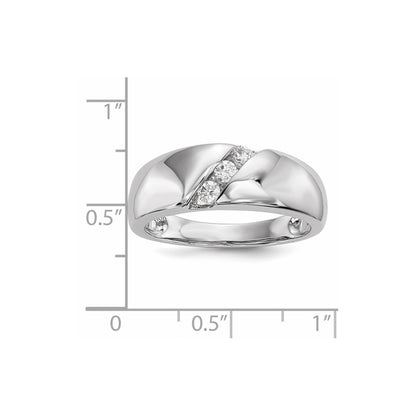 14k White Gold Real Diamond Men's Ring
