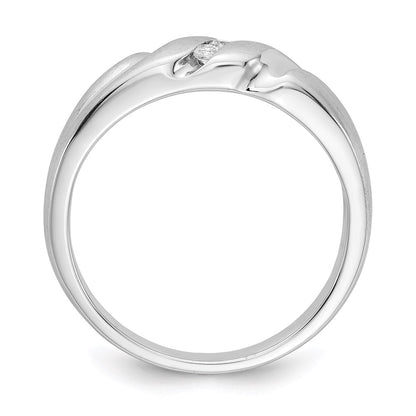 14k White Gold Real Diamond Men's Ring