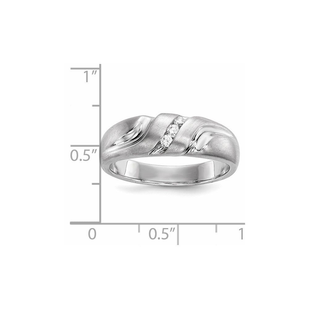 14k White Gold Real Diamond Men's Ring