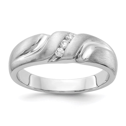 14k White Gold Real Diamond Men's Ring