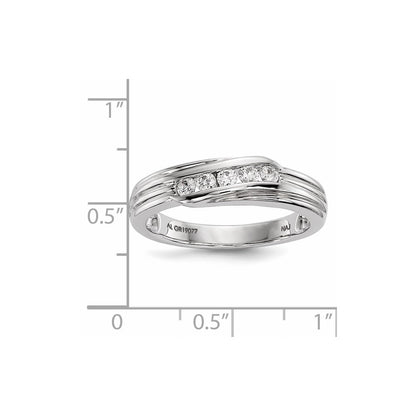 14k White Gold Real Diamond Men's Ring