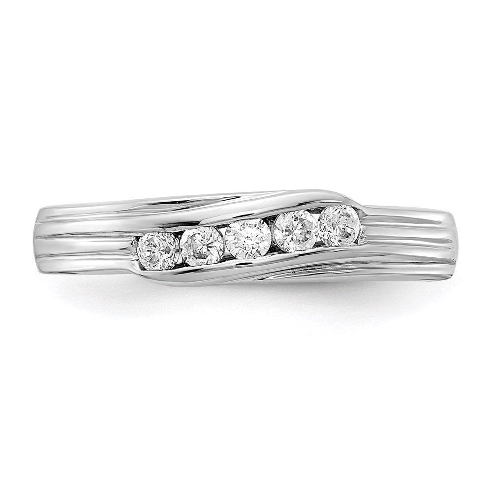 14k White Gold Real Diamond Men's Ring