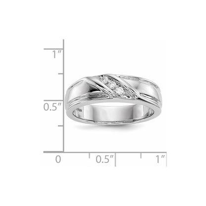 14k White Gold Real Diamond Men's Ring