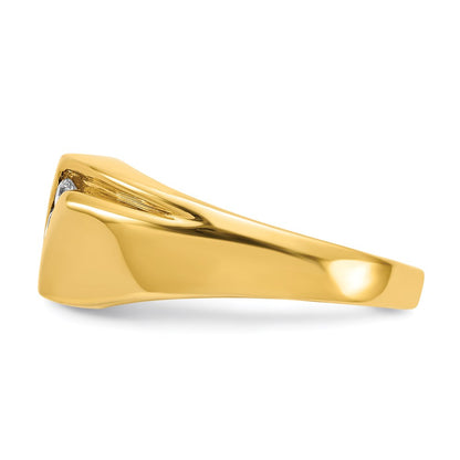 14k Yellow Gold Real Diamond Men's Ring