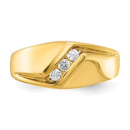 14k Yellow Gold Real Diamond Men's Ring