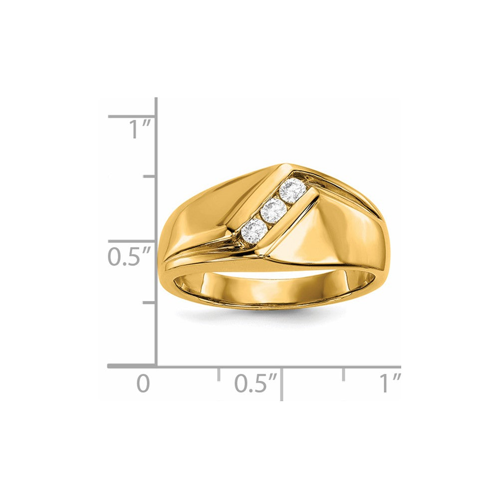 14k Yellow Gold Real Diamond Men's Ring