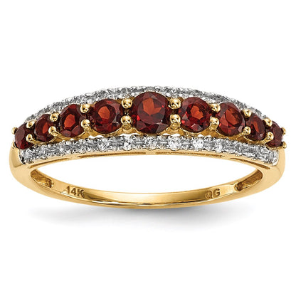 14K Gold w/ Mozambique Garnet & White Topaz Polished Ring