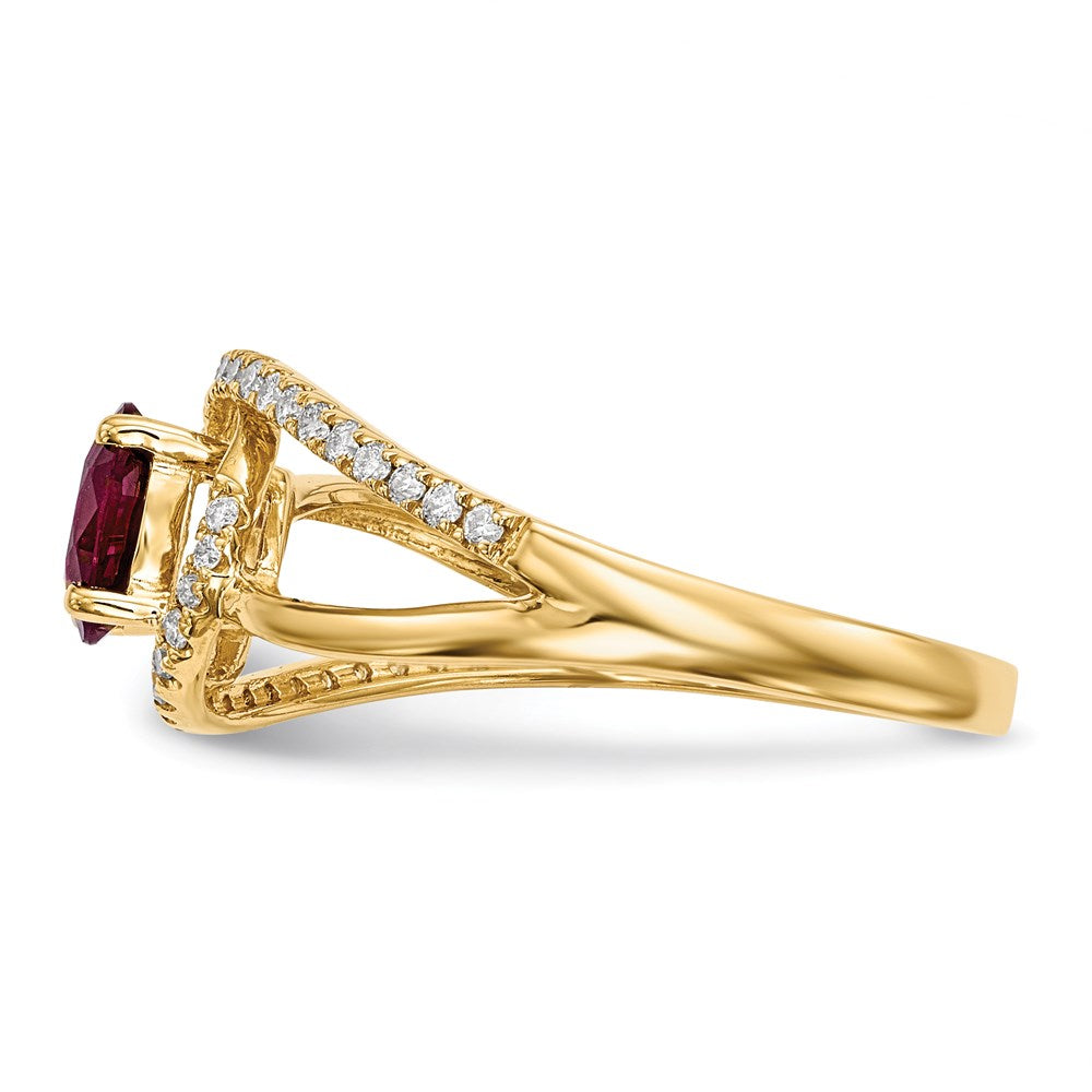 14k Gold w/ Ruby & Real Diamond Ring