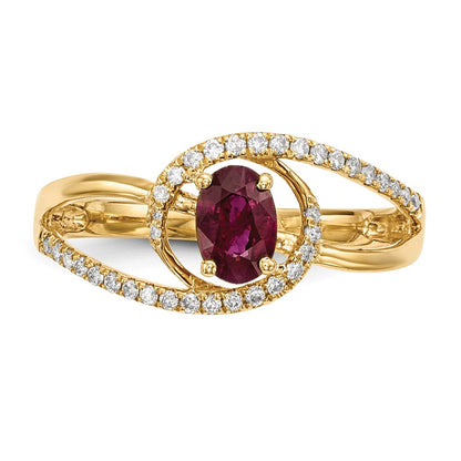 14k Gold w/ Ruby & Real Diamond Ring
