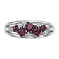 14k White Gold Real Diamond and Ruby Polished Ring
