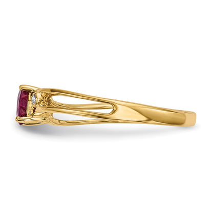 14k Gold w/ Ruby & Real Diamond Ring