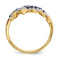 14K Gold w/ Rhodium Real Diamond & Sapphire Polished Dolphins Ring