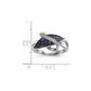 14k White Gold Real Diamond and Blue Sapphire Ring