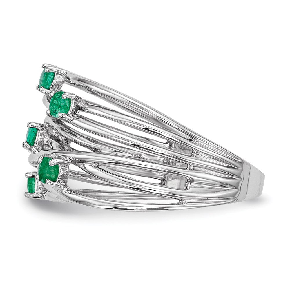14k White Gold Emerald Ring
