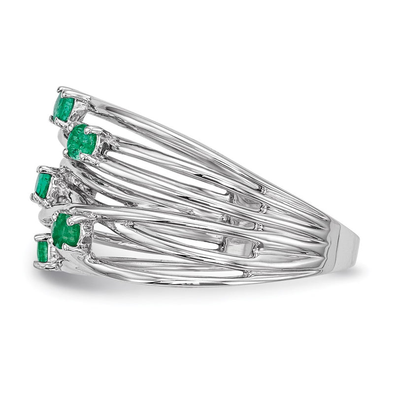 14k White Gold Emerald Ring