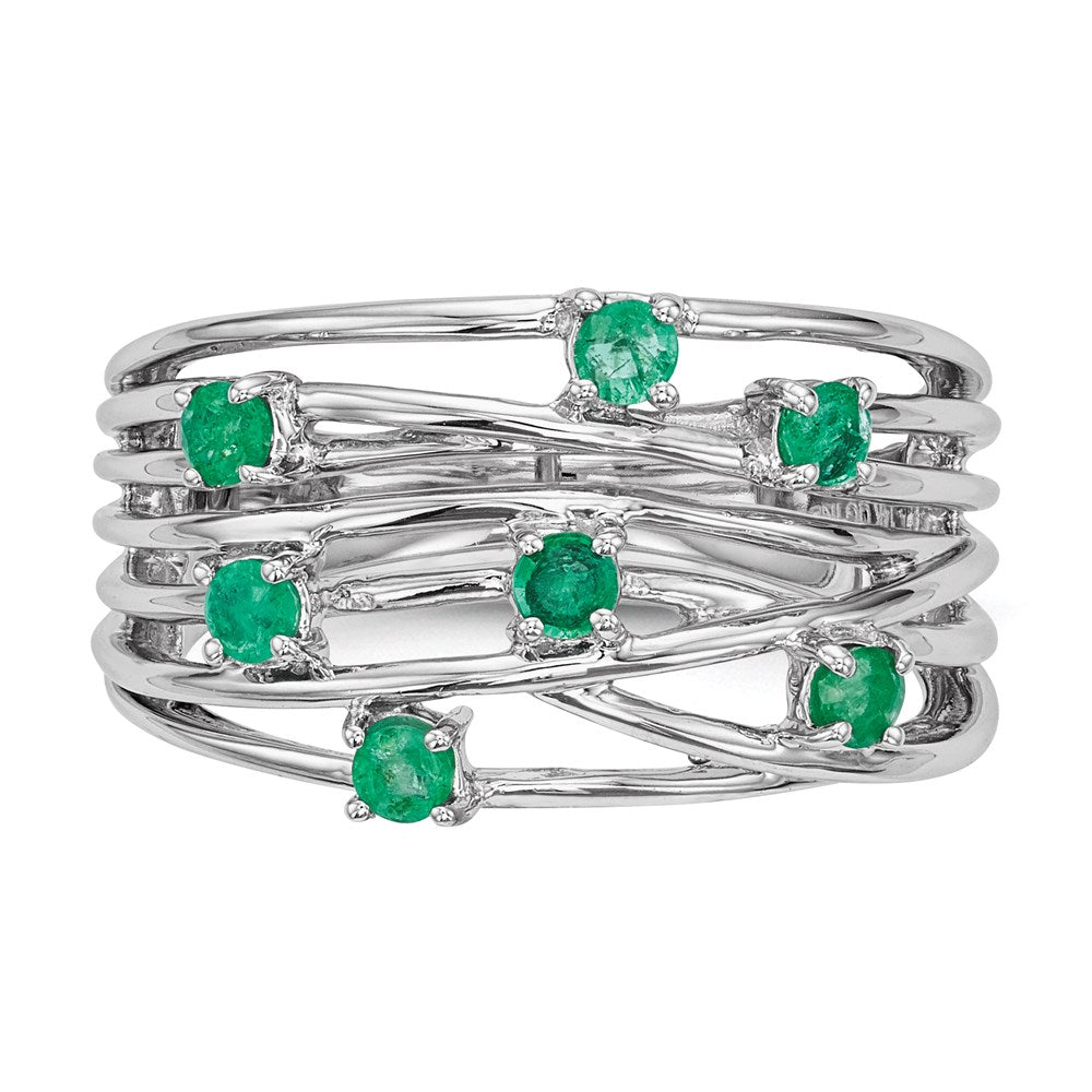 14k White Gold Emerald Ring