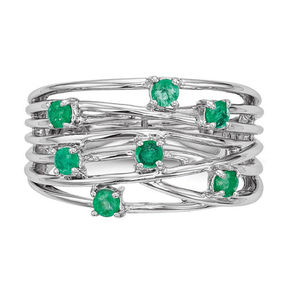14k White Gold Emerald Ring