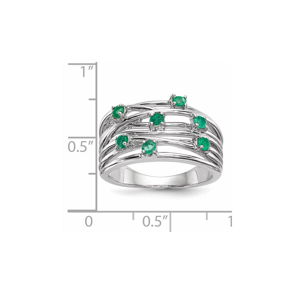 14k White Gold Emerald Ring