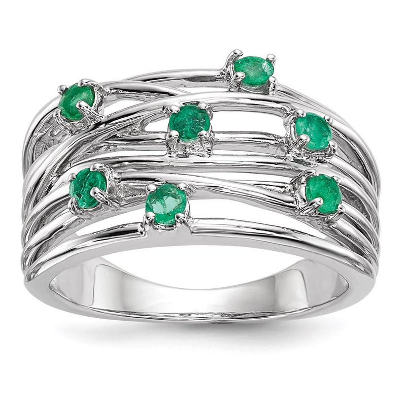 14k White Gold Emerald Ring