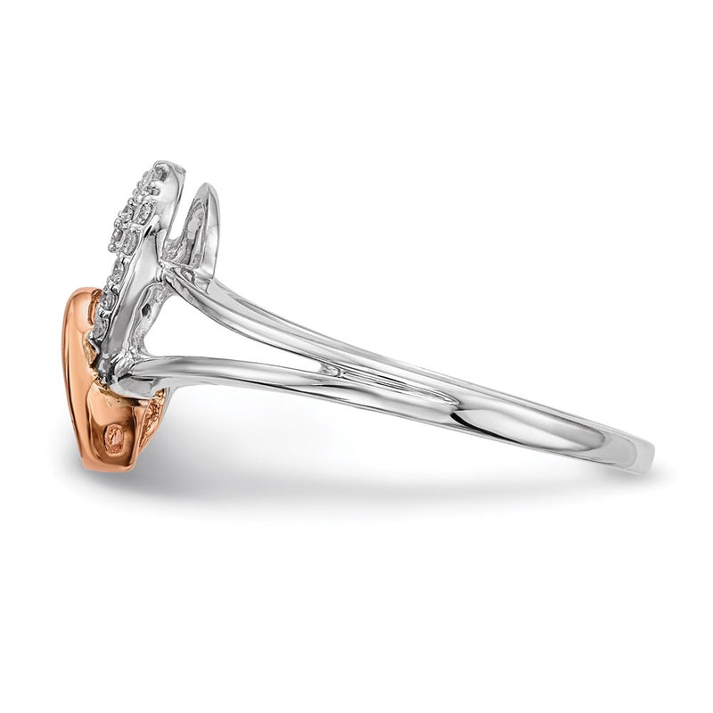 14k White/Rose Gold Real Diamond Ring