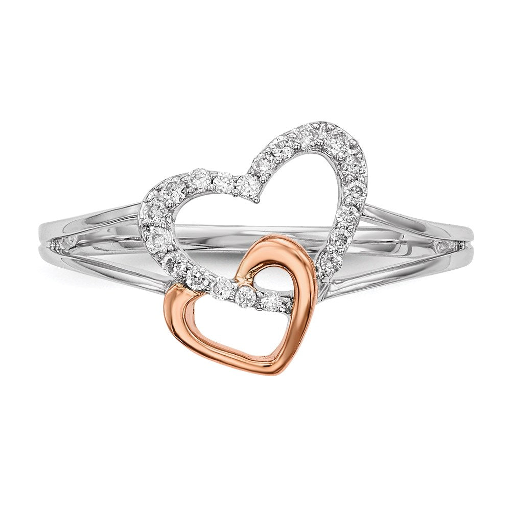 14k White/Rose Gold Real Diamond Ring