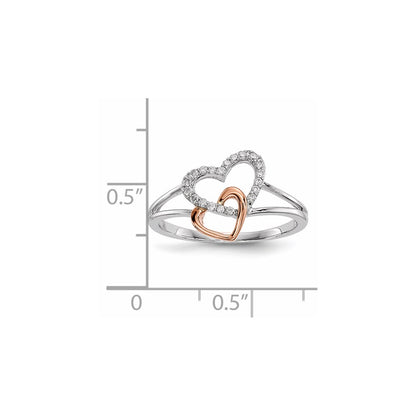 14k White/Rose Gold Real Diamond Ring