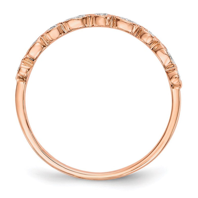 14k Rose Gold Real Diamond Ring