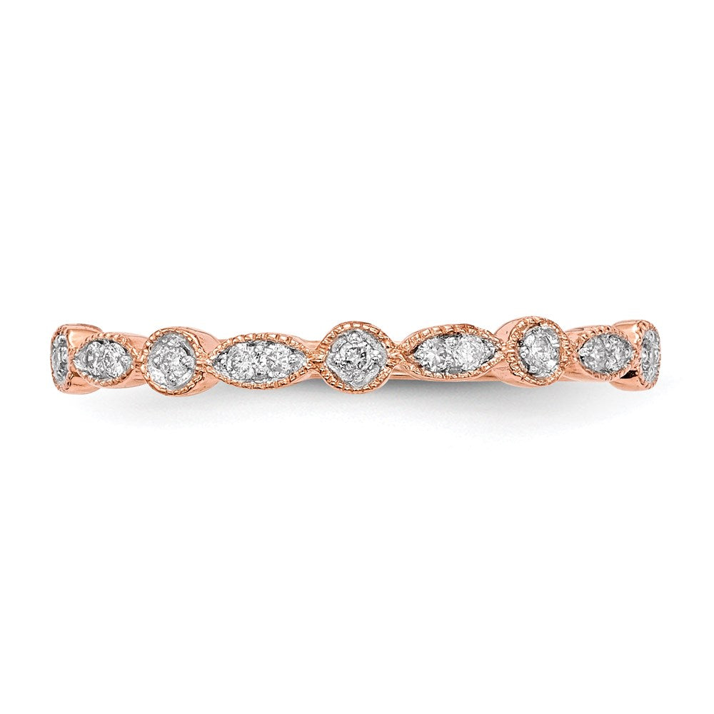 14k Rose Gold Real Diamond Ring