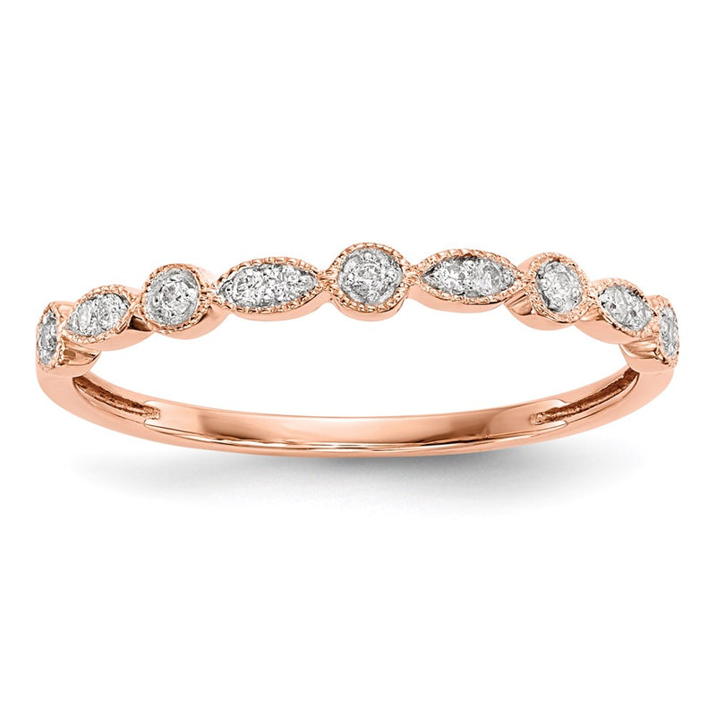 14k Rose Gold Real Diamond Ring