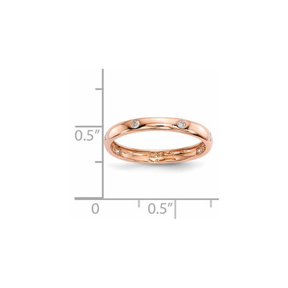 14k Rose Gold Real Diamond Ring