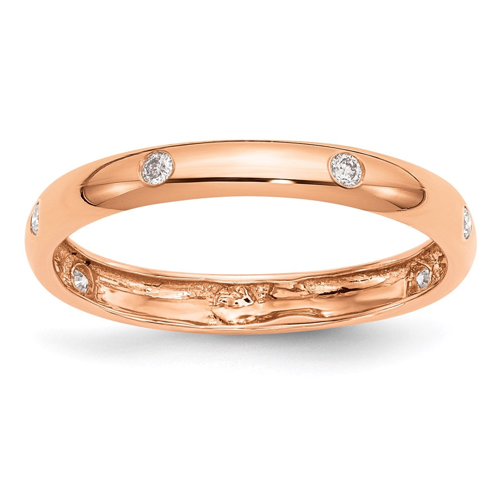 14k Rose Gold Real Diamond Ring