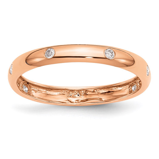 14k Rose Gold Real Diamond Ring