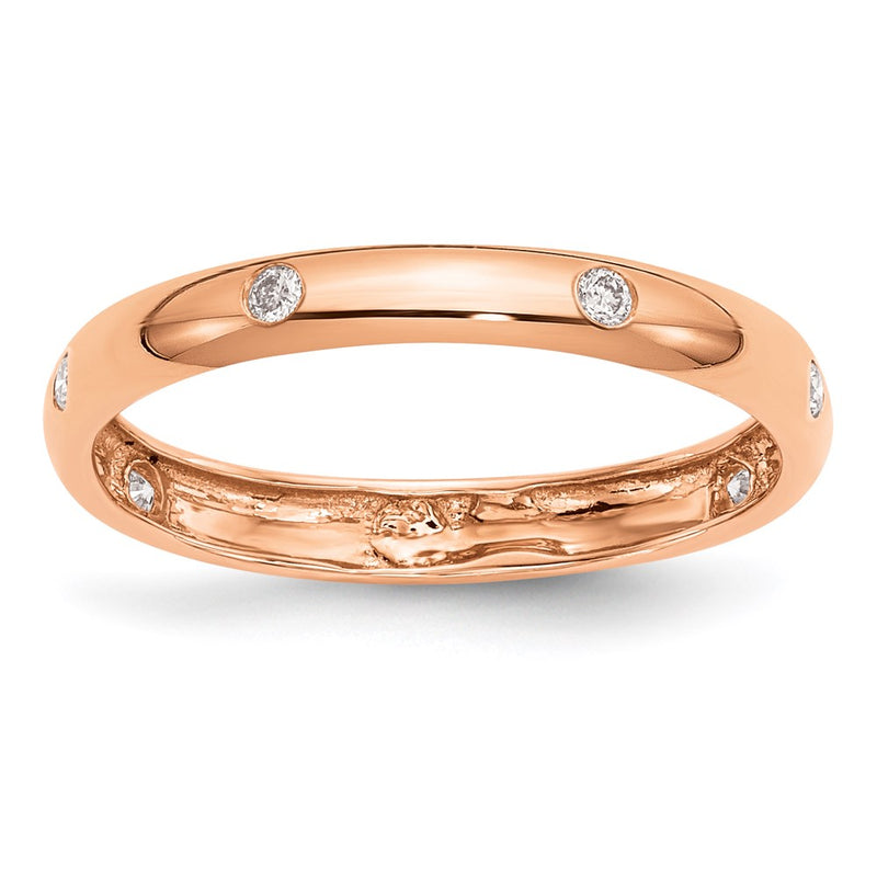 14k Rose Gold Real Diamond Ring