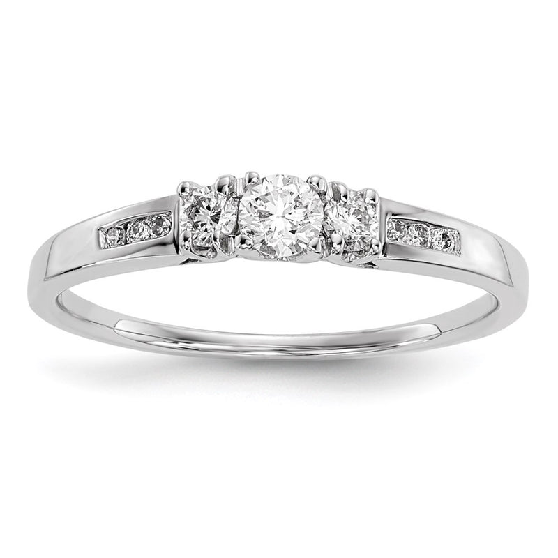 14k White Gold Real Diamond Ring