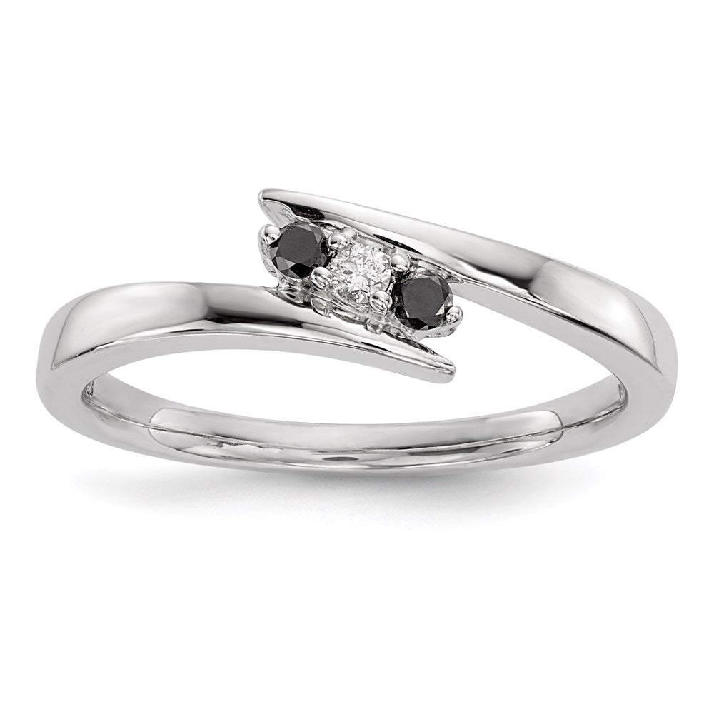 14k White Gold Real Diamond & Sapphire Ring