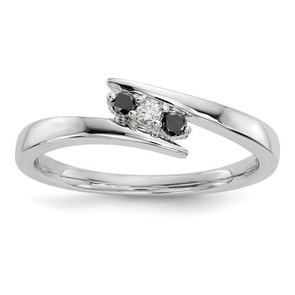 14k White Gold Real Diamond & Sapphire Ring
