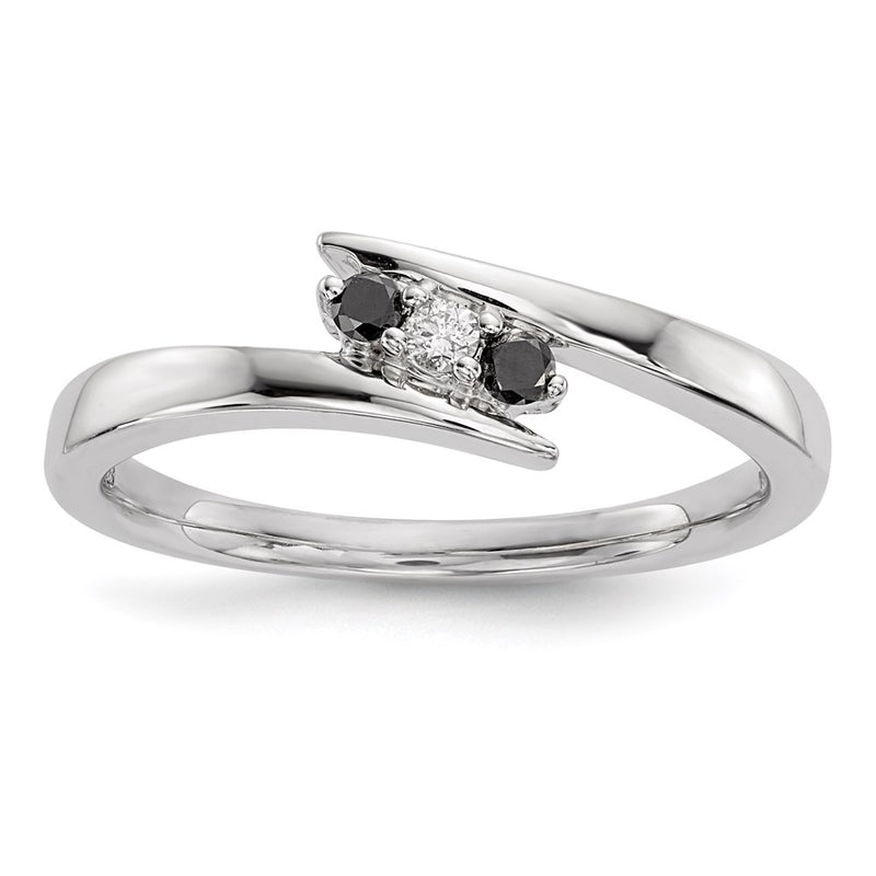 14k White Gold Real Diamond & Sapphire Ring