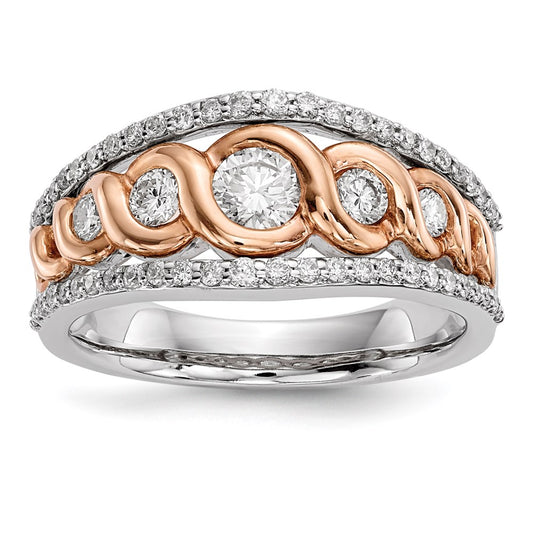 14k White/Rose Gold Real Diamond Ring