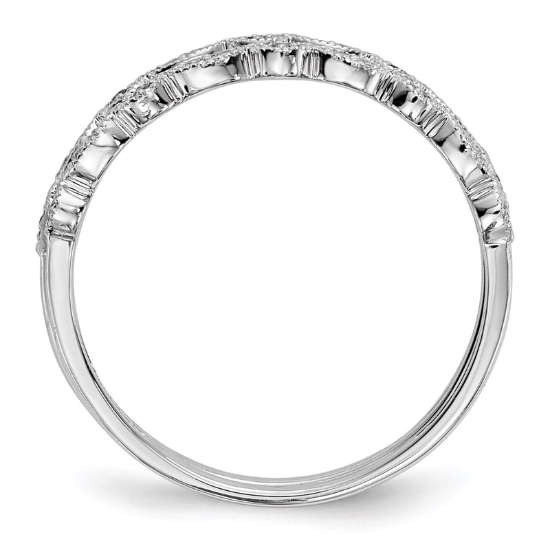 14k White Gold Real Diamond & Pink Sapphire Ring