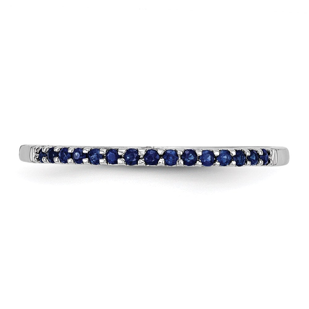 14k White Gold Blue Sapphire Ring