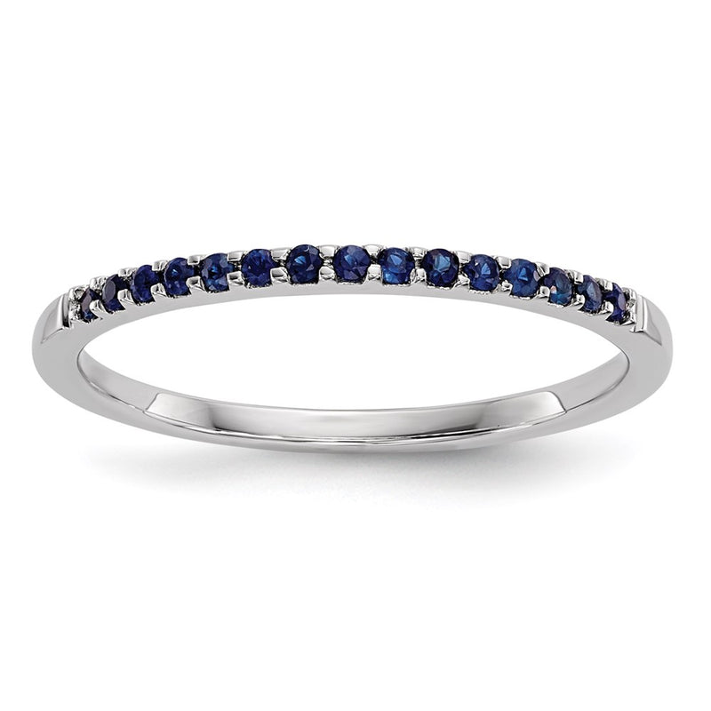 14k White Gold Blue Sapphire Ring